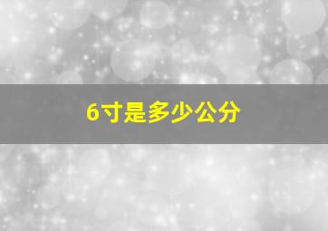 6寸是多少公分