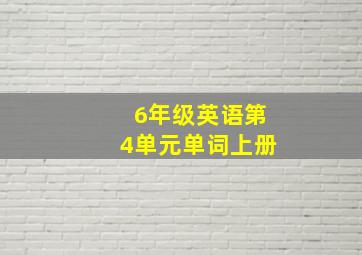 6年级英语第4单元单词上册