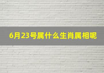 6月23号属什么生肖属相呢