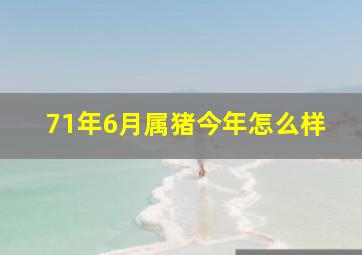 71年6月属猪今年怎么样