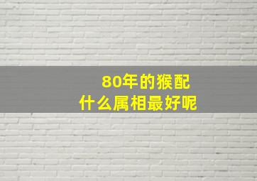 80年的猴配什么属相最好呢