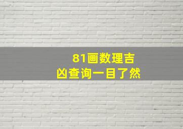 81画数理吉凶查询一目了然