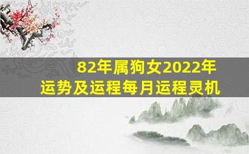 82年属狗女2022年运势及运程每月运程灵机