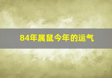 84年属鼠今年的运气