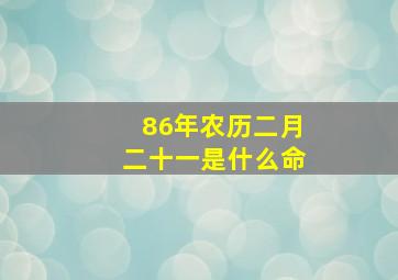 86年农历二月二十一是什么命