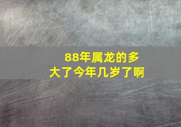 88年属龙的多大了今年几岁了啊