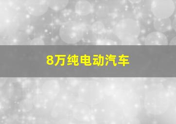 8万纯电动汽车