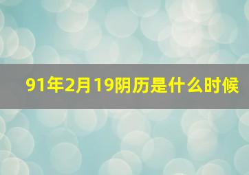 91年2月19阴历是什么时候