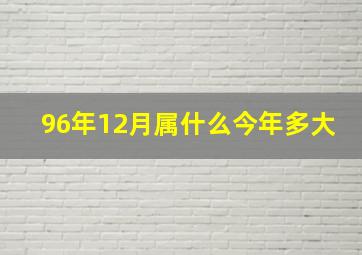 96年12月属什么今年多大