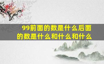 99前面的数是什么后面的数是什么和什么和什么