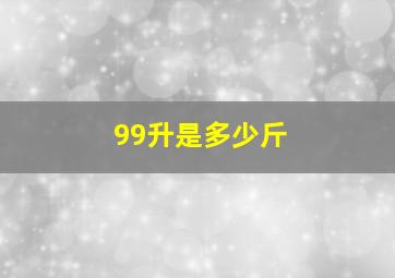 99升是多少斤