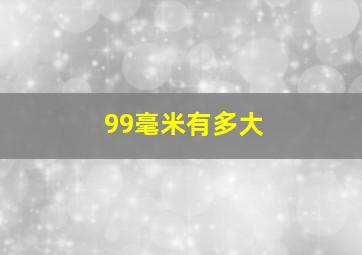 99毫米有多大