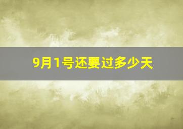 9月1号还要过多少天