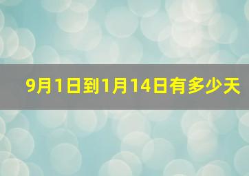 9月1日到1月14日有多少天