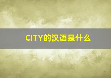 CITY的汉语是什么