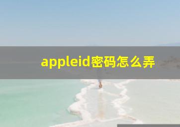 appleid密码怎么弄