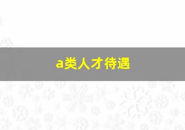 a类人才待遇