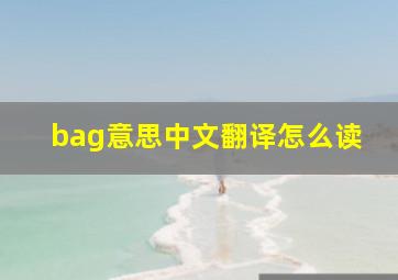 bag意思中文翻译怎么读