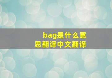 bag是什么意思翻译中文翻译