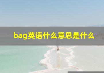 bag英语什么意思是什么