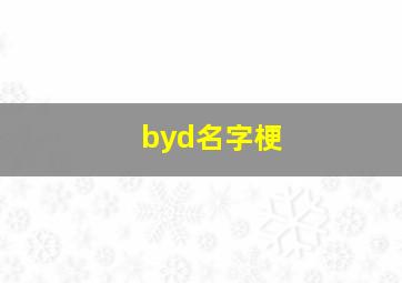 byd名字梗