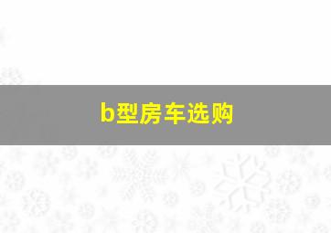 b型房车选购