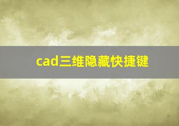 cad三维隐藏快捷键