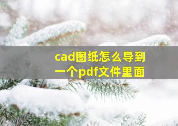 cad图纸怎么导到一个pdf文件里面