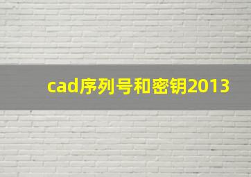 cad序列号和密钥2013