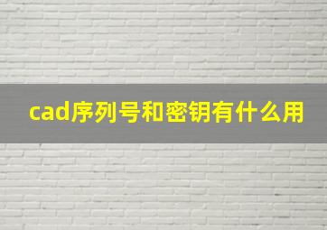 cad序列号和密钥有什么用