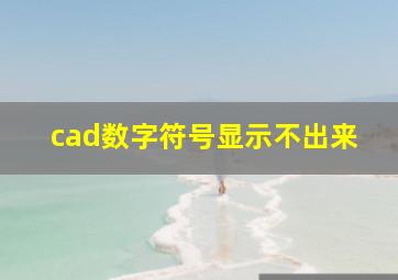 cad数字符号显示不出来