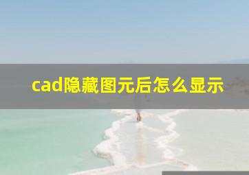 cad隐藏图元后怎么显示