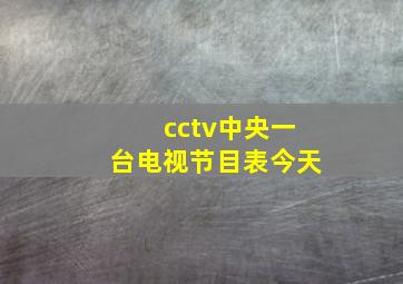 cctv中央一台电视节目表今天