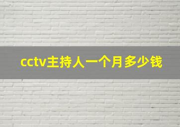 cctv主持人一个月多少钱