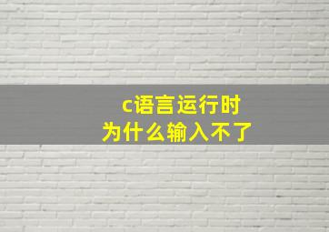 c语言运行时为什么输入不了