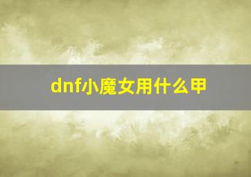 dnf小魔女用什么甲