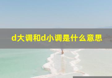 d大调和d小调是什么意思