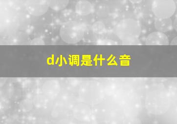 d小调是什么音