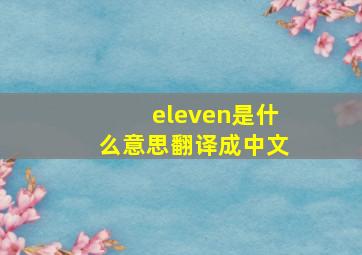 eleven是什么意思翻译成中文