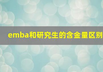 emba和研究生的含金量区别