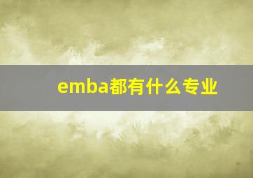 emba都有什么专业