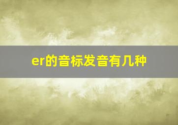 er的音标发音有几种