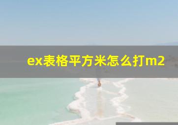 ex表格平方米怎么打m2