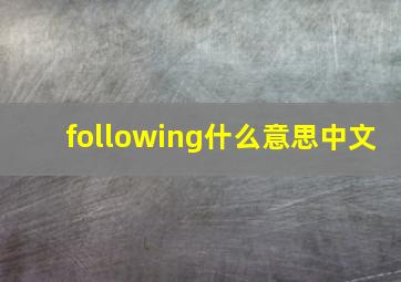 following什么意思中文