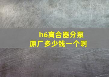 h6离合器分泵原厂多少钱一个啊