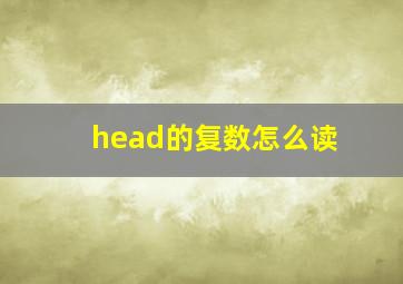 head的复数怎么读