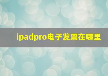 ipadpro电子发票在哪里