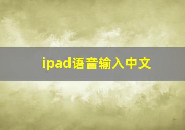 ipad语音输入中文