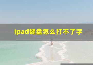 ipad键盘怎么打不了字