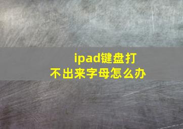 ipad键盘打不出来字母怎么办